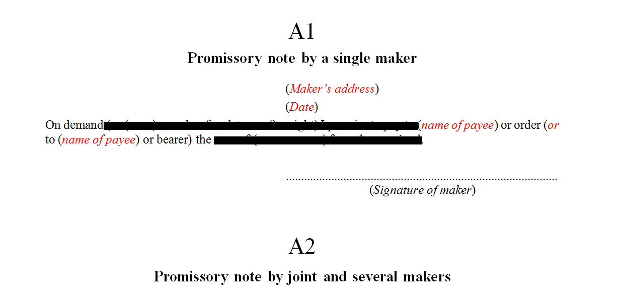 Combination of promissory notes 