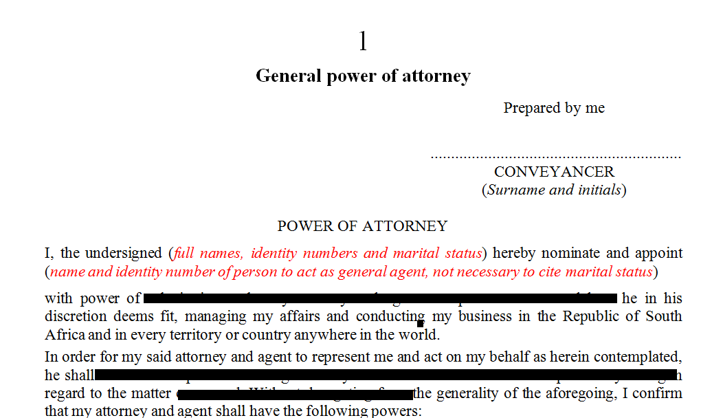 Power of Attorney 