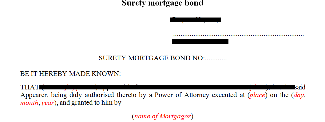 Surety Mortgage Bond 